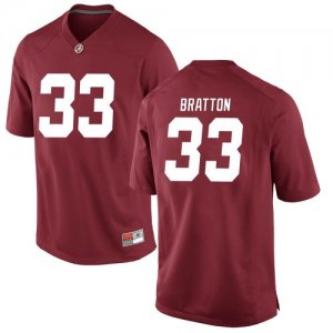 Youth Alabama Crimson Tide #33 Jackson Bratton Crimson Replica NCAA College Football Jersey 2403XHSM8